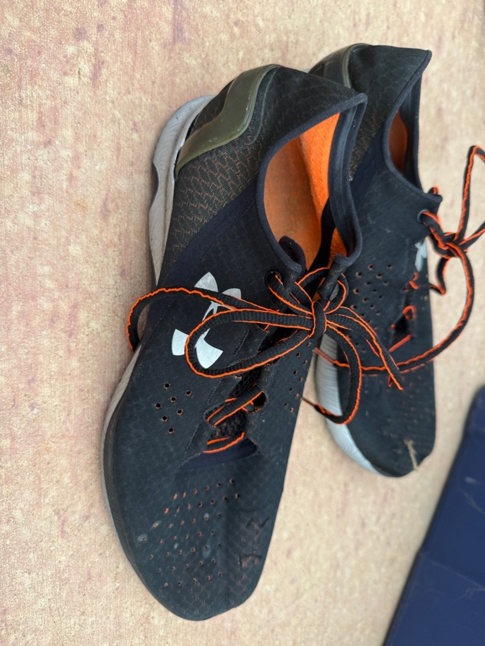 Under Armour Men's Black Athletic Shoes with Orange Accents